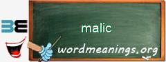WordMeaning blackboard for malic